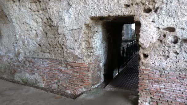 Termisk Vattenbassäng Antika Romerska Baden Baia Nära Neapel Italien — Stockvideo