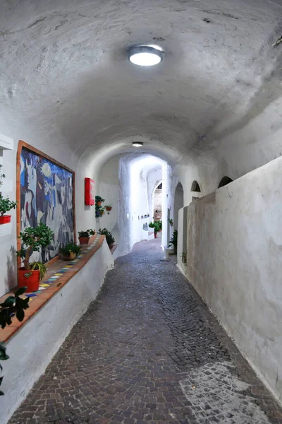 Albori Dar Bir Sokak Talya Amalfi Kıyısında Bir Köy — Stok fotoğraf