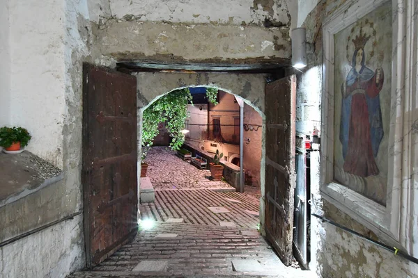 Ένας Στενός Δρόμος Στην Pietramelara Ένα Μεσαιωνικό Χωριό Στην Επαρχία — Φωτογραφία Αρχείου
