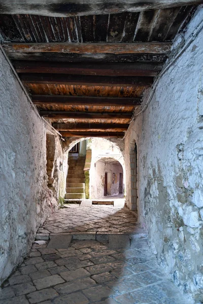Ένας Στενός Δρόμος Στην Pietramelara Ένα Μεσαιωνικό Χωριό Στην Επαρχία — Φωτογραφία Αρχείου