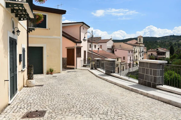 stock image A narrow street between the houses of Ruviano, a small village in the province of Caserta in Italy.