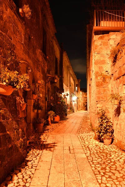 Narrow Street Old Stone Houses Medieval Quarter City Caserta Italy — Stock Photo, Image