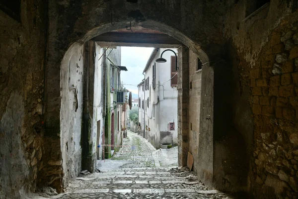 Úzká Ulice Mezi Starými Domy Montesarchio Vesnice Provincii Benevento Itálii Stock Fotografie
