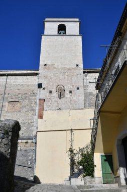 A narrow street among the old houses of Rapolla, a village in the province of Potenza in Italy.