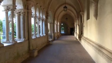A detail of the cloister of the abbey of Fossanova, a locality in central Italy in the Lazio region.