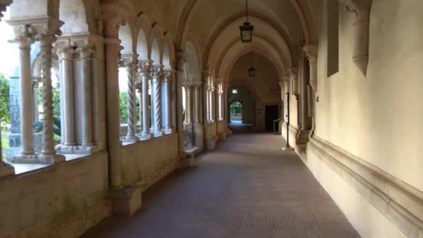 Detail Cloister Abbey Fossanova Locality Central Italy Lazio Region — Wideo stockowe