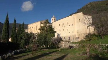  Panoramic view of the medieval monastery of San Magno in the Lazio region, Italy.