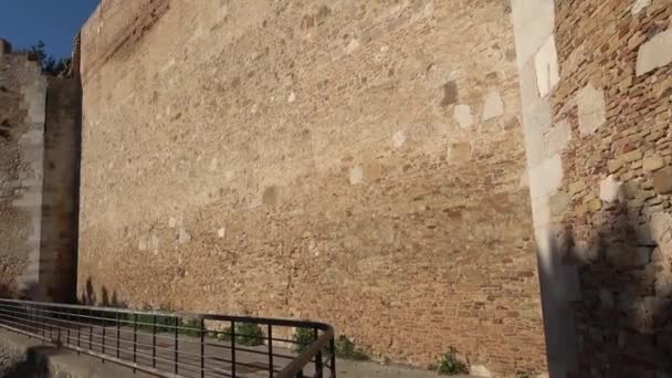View Outer Walls Imposing Medieval Castle Lucera Located Puglia Province — Stockvideo