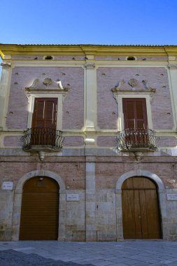 The facade of a noble building located in Lucera, an ancient Apulian town in the province of Foggia, Italy..
