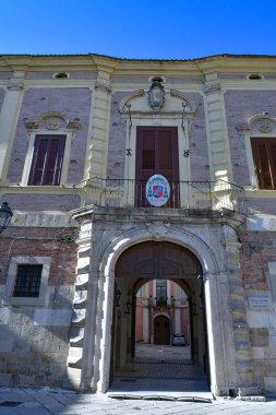The facade of a noble building located in Lucera, an ancient Apulian town in the province of Foggia, Italy..