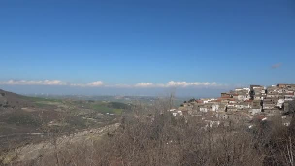 Panoramiczny Widok Bovino Starą Wioskę Apulian Prowincji Foggia Włochy — Wideo stockowe