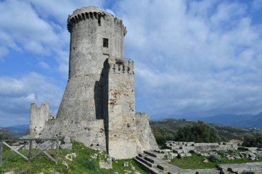 An ancient tower in the archaeological park of Velia, a Greco-Roman city in the Salerno province, Campania state, Italy.