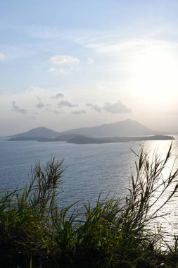  Bacoli Körfezi 'nden gün batımı manzarası, İtalya' nın Campania bölgesinde bir kasaba..