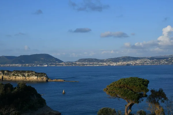 Panoramautsikt Över Bukten Från Bacoli Stad Regionen Kampanien Italien — Stockfoto