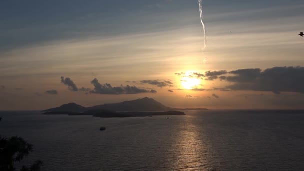 Puesta Sol Las Islas Ischia Procida Costa Norte Campania Italia — Vídeo de stock