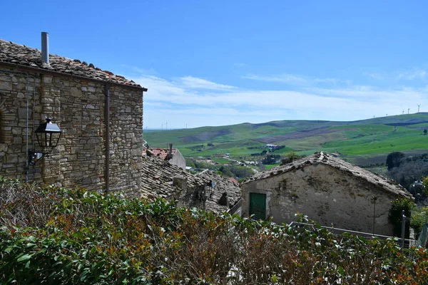 Vista Panorámica Pietramontecorvino Pueblo Medieval Estado Puglia Italia —  Fotos de Stock