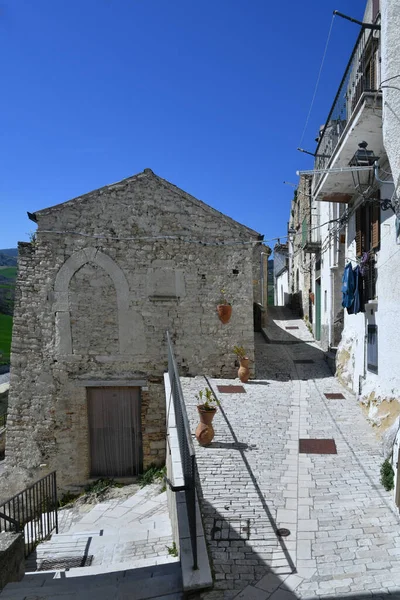 Una Stradina Tra Antiche Case Pietramontecorvino Borgo Medievale Nello Stato — Foto Stock