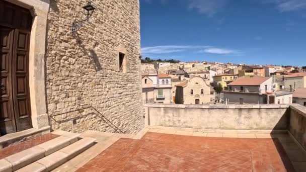 Panoramisch Uitzicht Pietramontecorvino Een Middeleeuwse Stad Staat Puglia Italië — Stockvideo