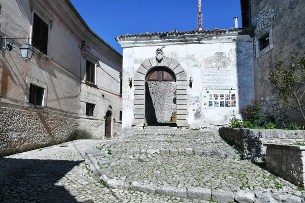 Smal Gata Bland Gamla Husen Fumone Historisk Stad Delstaten Lazio — Stockfoto
