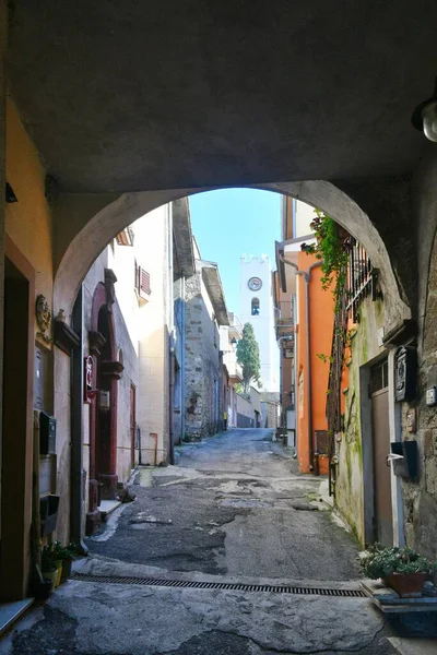 Улица Среди Старых Домов Torrice Средневековый Город Провинции Фрозиноне Италии — стоковое фото