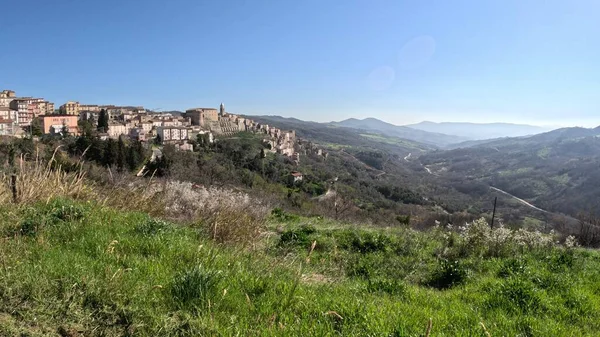 Panoramisch Uitzicht Civitacampomarano Een Stad Van Molise Provincie Campobasso Italië — Stockfoto