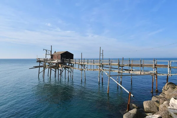 Photo Trabucco Chalet Pêcheurs Sur Côte Mer Adriatique Termoli Italie — Photo