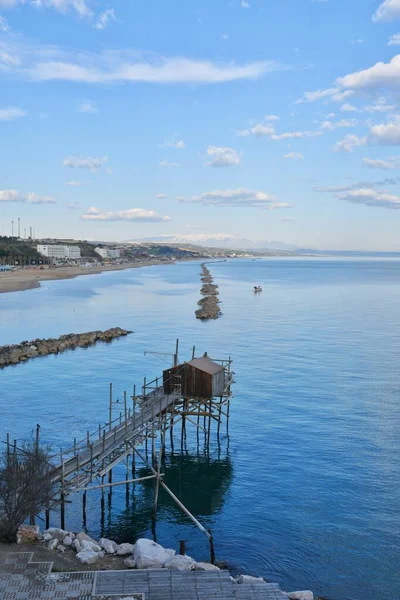 Bild Trabucco Fiskarstuga Vid Adriatiska Havets Kust Termoli Italien — Stockfoto
