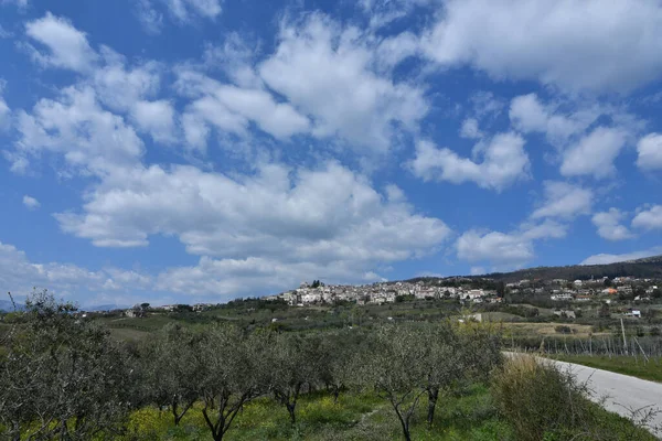 Blick Auf Die Landschaft Und Die Anbauflächen Der Provinz Benevento — Stockfoto
