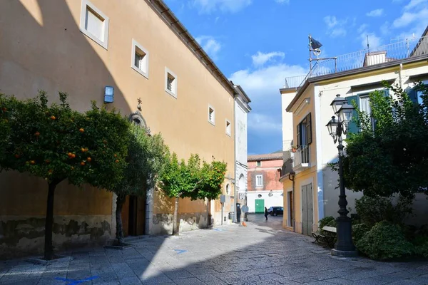 Una Estrecha Calle Entre Las Antiguas Casas Sant Agata Goti — Foto de Stock