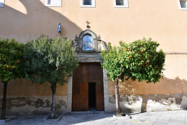 Façade Une Ancienne Église Dans Petite Ville Sant Agata Goti — Photo