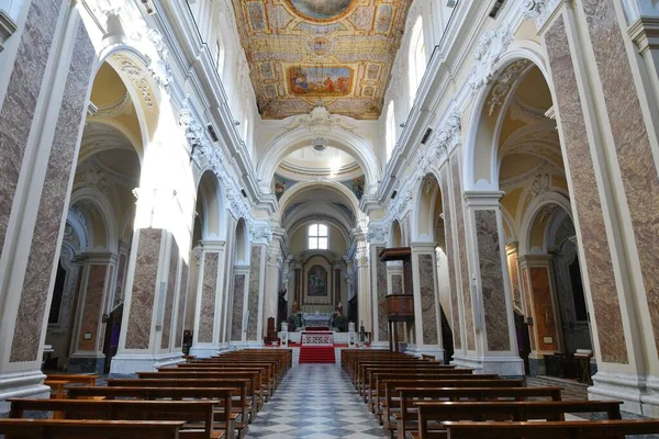 Wnętrze Katedry Agaty Goti Średniowieczne Miasto Prowincji Benevento Włochy — Zdjęcie stockowe
