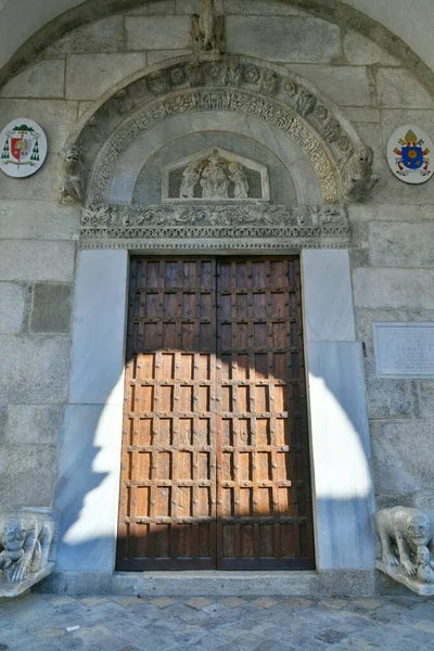 Porte Ancienne Cathédrale Romane Sessa Aurunca Une Ville Dans Province — Photo