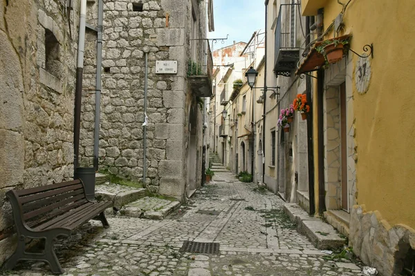 Una Estrecha Calle Entre Las Antiguas Casas Guardia Sanframondi Pequeño — Foto de Stock