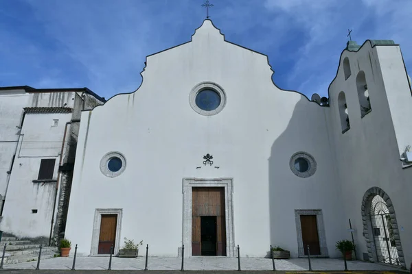 Fachada Pequena Igreja Guardia Sanframondi Uma Cidade Província Benevento Itália — Fotografia de Stock
