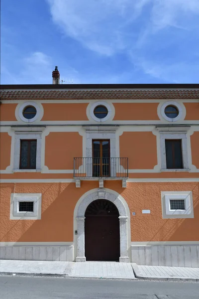 The facade of a characteristic house in the town of Cerreto Sannita in the province of Benevento, Italy.