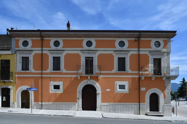 Gevel Van Een Karakteristiek Huis Stad Cerreto Sannita Provincie Benevento — Stockfoto