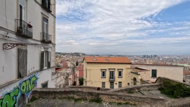 Вид Сверху Наплы Исторический Город Выходящий Средиземное Море Италия — стоковое видео