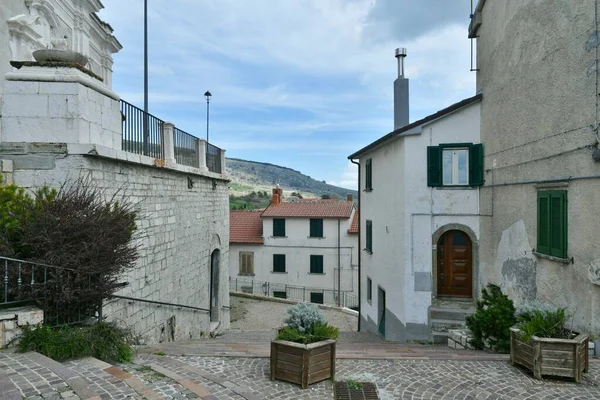 Středověká Architektura Capracotta Vesnice Horách Molise Itálii — Stock fotografie