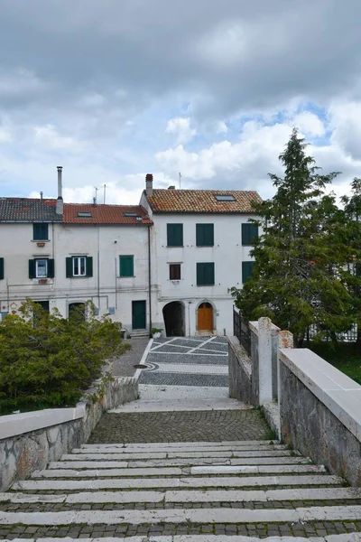 Architettura Medievale Capracotta Borgo Tra Montagne Del Molise Italia — Foto Stock