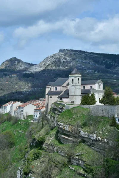 Panoramatický Výhled Capracotta Vesnici Horách Molise Itálii — Stock fotografie