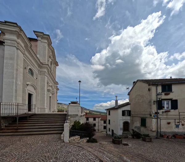 Középkori Építészet Capracotta Egy Falu Molise Hegyek Olaszországban — Stock Fotó