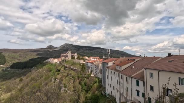 Vista Panorâmica Capracotta Uma Aldeia Nas Montanhas Molise Itália — Vídeo de Stock