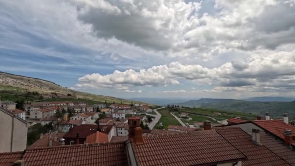 Vista Panorámica Capracotta Pueblo Las Montañas Molise Italia — Vídeos de Stock
