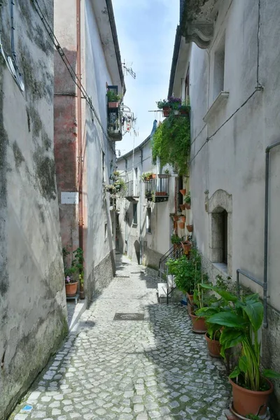Uma Rua Estreita Macchia Isernia Uma Aldeia Medieval Nas Montanhas — Fotografia de Stock