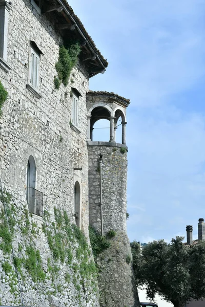 Стены Древнего Дворянского Дворца Macchia Isernia Небольшой Деревушке Горах Молизе — стоковое фото