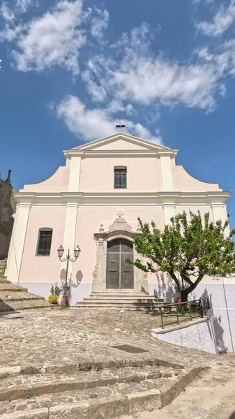 Una Pequeña Iglesia Pueblo Cairano Campania Italia — Foto de Stock