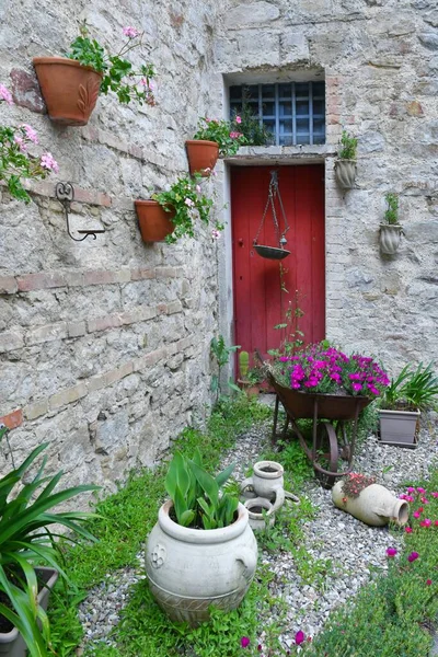 Der Eingang Einem Kleinen Haus Dorf Cairano Kampanien Italien — Stockfoto