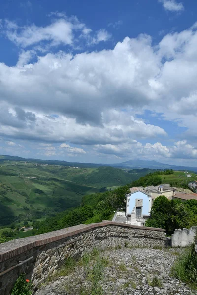 Panoramisch Uitzicht Het Dorp Cairano Campania Italië — Stockfoto