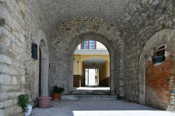 Stradă Îngustă Din Sant Angelo Dei Lombardi Mic Sat Munte — Fotografie, imagine de stoc