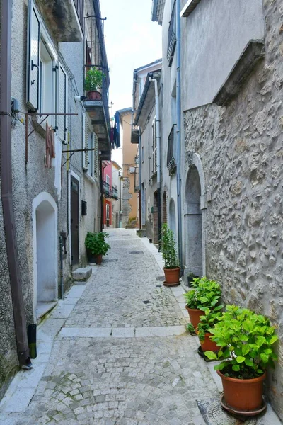 Une Rue Étroite Nusco Petit Village Montagne Dans Province Avellino — Photo